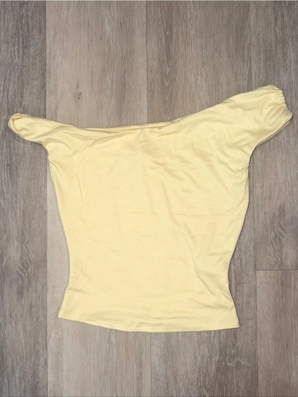 Off Shoulder Top Light Yellow